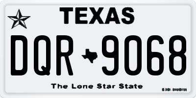 TX license plate DQR9068