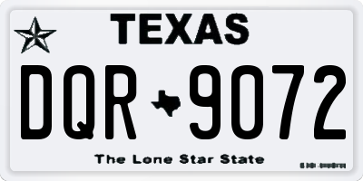 TX license plate DQR9072