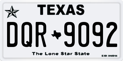TX license plate DQR9092