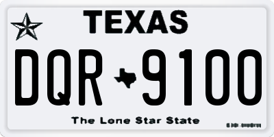 TX license plate DQR9100