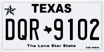 TX license plate DQR9102