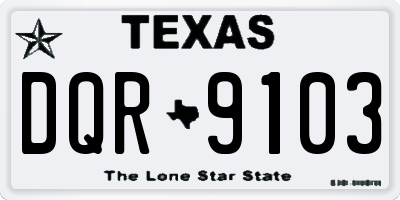 TX license plate DQR9103