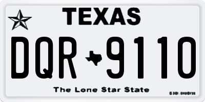 TX license plate DQR9110