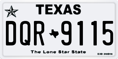 TX license plate DQR9115