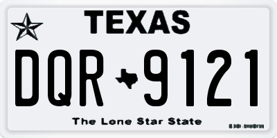 TX license plate DQR9121