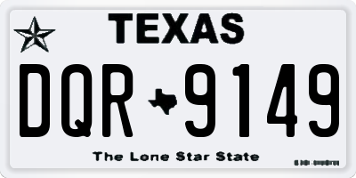 TX license plate DQR9149