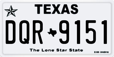 TX license plate DQR9151