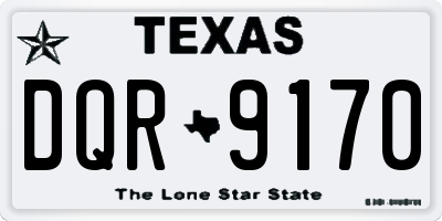 TX license plate DQR9170