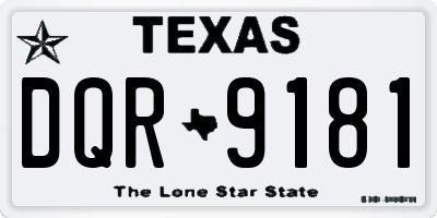 TX license plate DQR9181