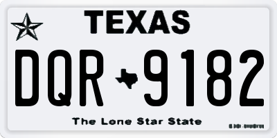 TX license plate DQR9182