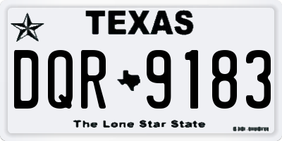 TX license plate DQR9183