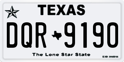TX license plate DQR9190