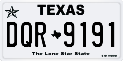 TX license plate DQR9191