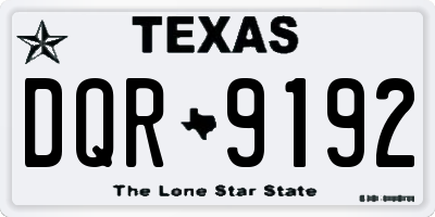 TX license plate DQR9192