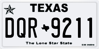 TX license plate DQR9211
