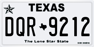 TX license plate DQR9212