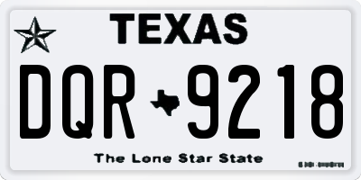 TX license plate DQR9218