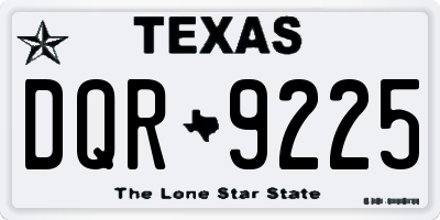 TX license plate DQR9225