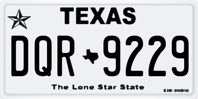 TX license plate DQR9229