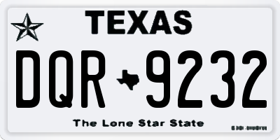 TX license plate DQR9232