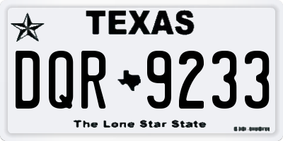 TX license plate DQR9233