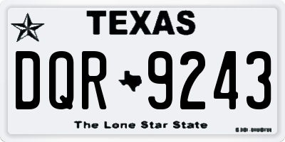 TX license plate DQR9243