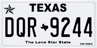 TX license plate DQR9244