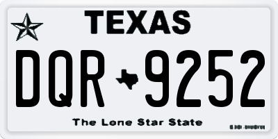 TX license plate DQR9252