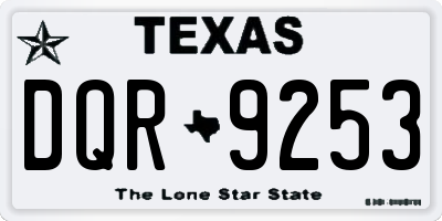 TX license plate DQR9253
