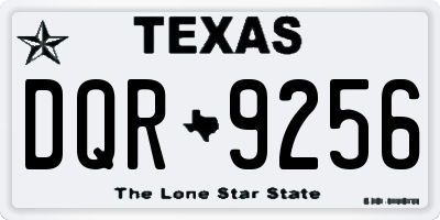 TX license plate DQR9256