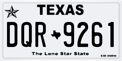 TX license plate DQR9261