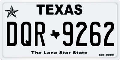 TX license plate DQR9262