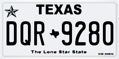 TX license plate DQR9280