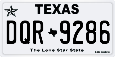 TX license plate DQR9286