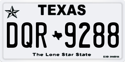 TX license plate DQR9288