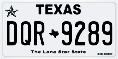 TX license plate DQR9289