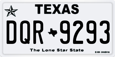 TX license plate DQR9293