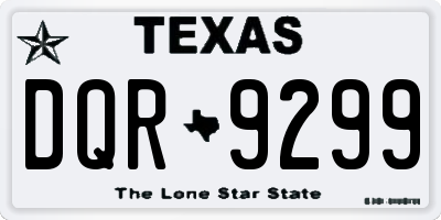 TX license plate DQR9299