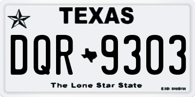 TX license plate DQR9303
