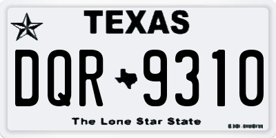 TX license plate DQR9310
