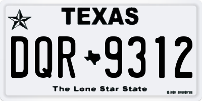 TX license plate DQR9312