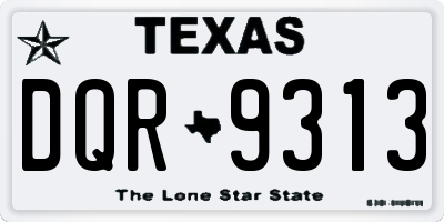 TX license plate DQR9313