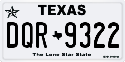 TX license plate DQR9322