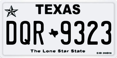 TX license plate DQR9323