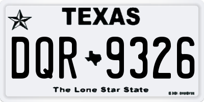TX license plate DQR9326