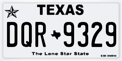 TX license plate DQR9329