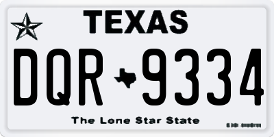 TX license plate DQR9334