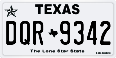 TX license plate DQR9342