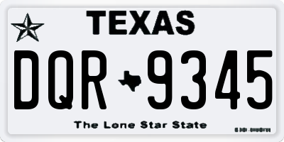 TX license plate DQR9345