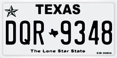 TX license plate DQR9348
